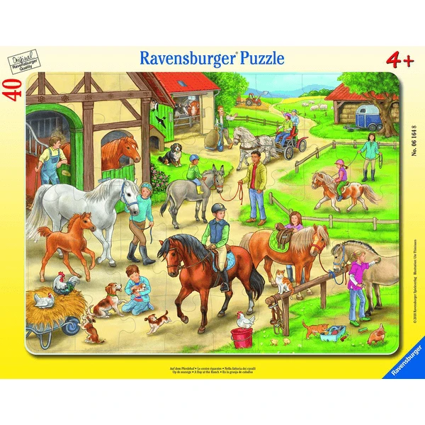 Ravensburger Frame Puzzel, 40 Stukken - Op De Paardenboerderij 4 Ravensburger Frame Puzzel, 40 Stukken - Op De Paardenboerderij - Afbeelding 2