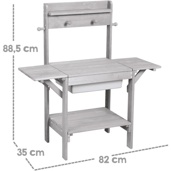 Roba Speelkeuken Outdoor Midi Grijs 4 Roba Speelkeuken Outdoor Midi Grijs - Afbeelding 2
