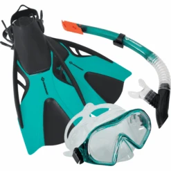 Schildkröt SCHILDKRÖT ® Snorkelset Cayman Turquoise - 3 Stuks, Maat L/XL -Pink or blue schildkroet snorkelset cayman turquoise 3 stuks maat l xl a398112 3