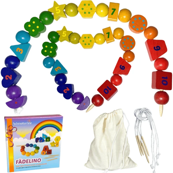 Schmetterline Houten Rijgspel - Fädelino 3 Schmetterline Houten Rijgspel - Fädelino