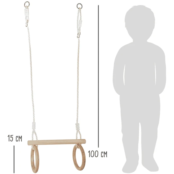Small Foot ® Trapeze Met Houten Turnringen 6 Small Foot ® Trapeze Met Houten Turnringen - Afbeelding 4