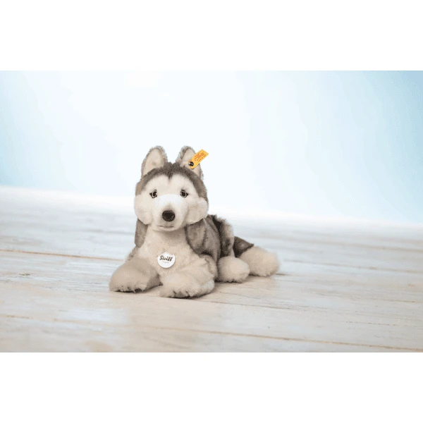 Steiff Husky Bernie Grijs/wit Liggend, 33 Cm 5 Steiff Husky Bernie Grijs/wit Liggend, 33 Cm - Afbeelding 3