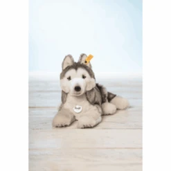 Steiff Husky Bernie Grijs/wit Liggend, 33 Cm 10 Steiff Husky Bernie Grijs/wit Liggend, 33 Cm -Pink or blue steiff husky bernie grijs wit liggend 33 cm a351734 3