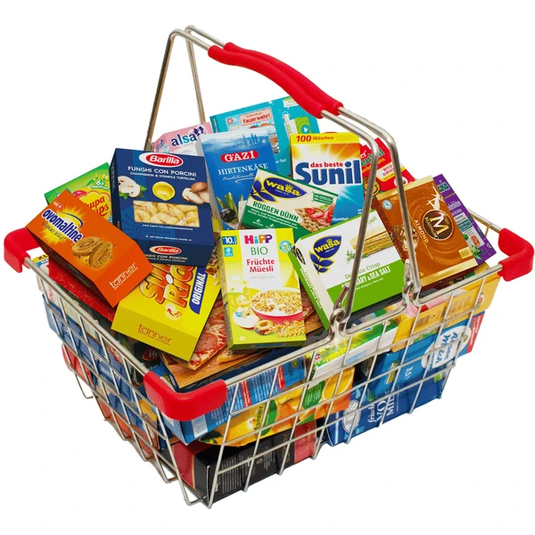 Tanner - De Kleine Verkoper- Gevulde Metalen Winkelmand 3 Tanner - De Kleine Verkoper- Gevulde Metalen Winkelmand