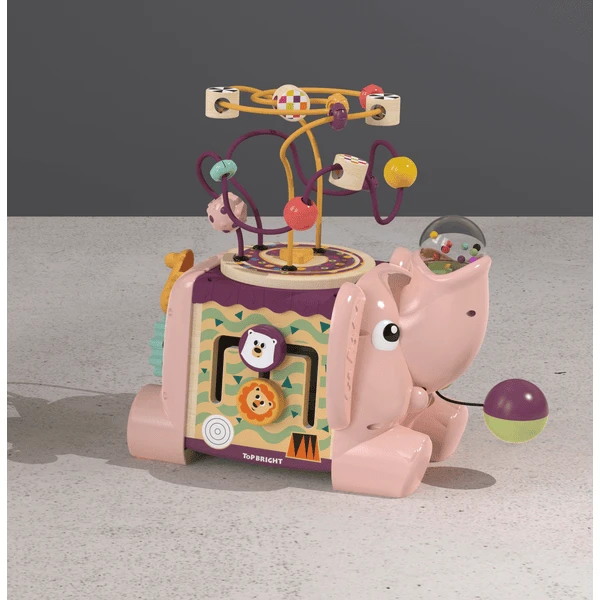 Top B Right Toys® 5 In 1 Motorische Activiteiten Kubus Olifant 4 Top B Right Toys® 5 In 1 Motorische Activiteiten Kubus Olifant - Afbeelding 2