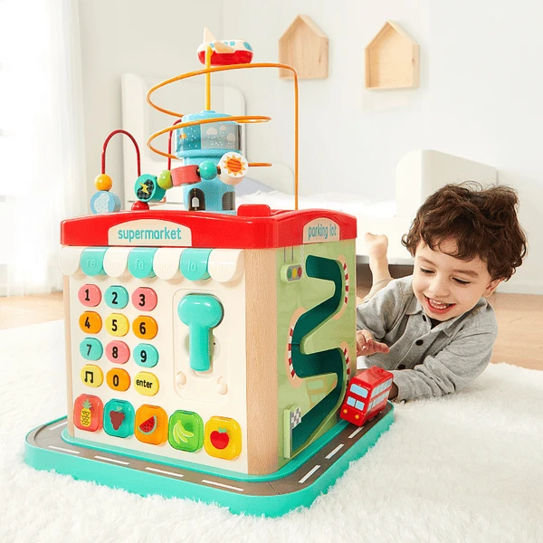 TopBright Toys® 5-in-1 Motoriek Kubus London Met Licht En Geluid 4 TopBright Toys® 5-in-1 Motoriek Kubus London Met Licht En Geluid - Afbeelding 2