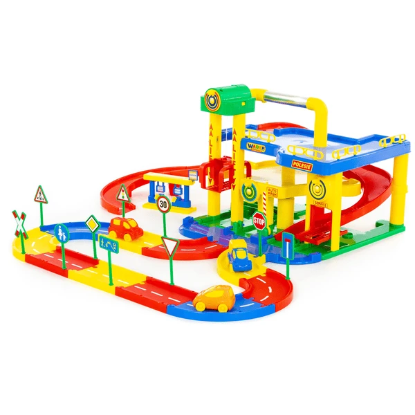 WADER Garage Nr. 1 Met Straatset En Auto's 4 WADER Garage Nr. 1 Met Straatset En Auto's - Afbeelding 2