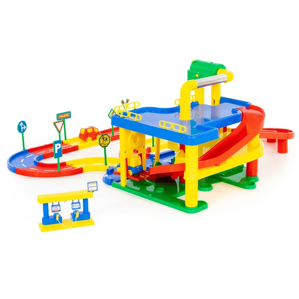 WADER Garage Nr. 1 Met Straatset En Auto's 5 WADER Garage Nr. 1 Met Straatset En Auto's - Afbeelding 3