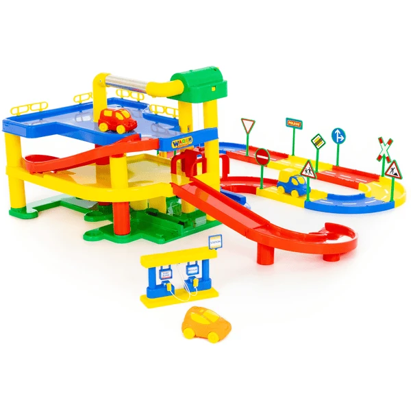 WADER Garage Nr. 1 Met Straatset En Auto's 6 WADER Garage Nr. 1 Met Straatset En Auto's - Afbeelding 4